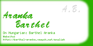 aranka barthel business card